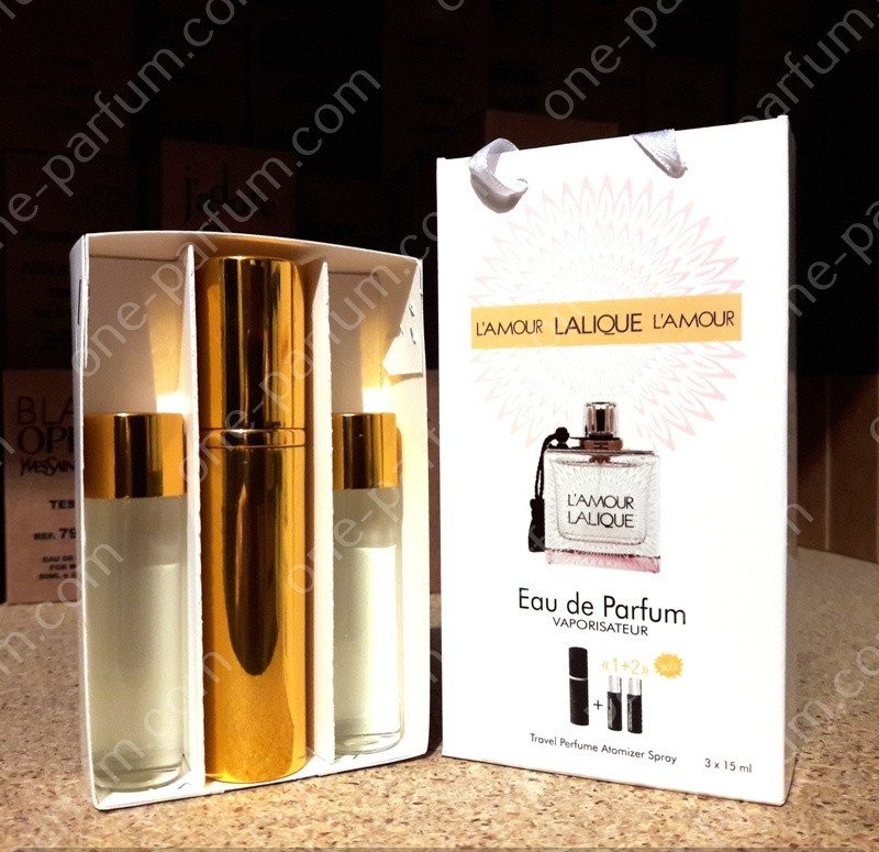 Міні-парфумерія Lalique l'amour (Лалік ЛьАмур) 3 x15 мл