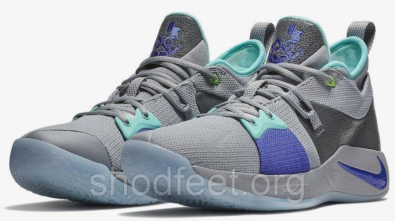 Чоловічі баскетбольні кросівки Найк PG 2 Pure Platinum Neo Turquoise, фото 1