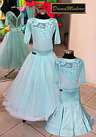 Платье для бальных танцев бейсик Mintgreen из тканей фирм «Chrisanne» и «DSI» (Великобритания)