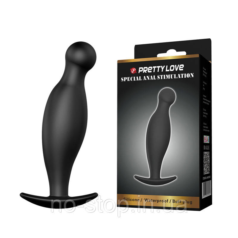 Анальна пробка - Pretty Love Silicone Butt Plug Black, фото 1