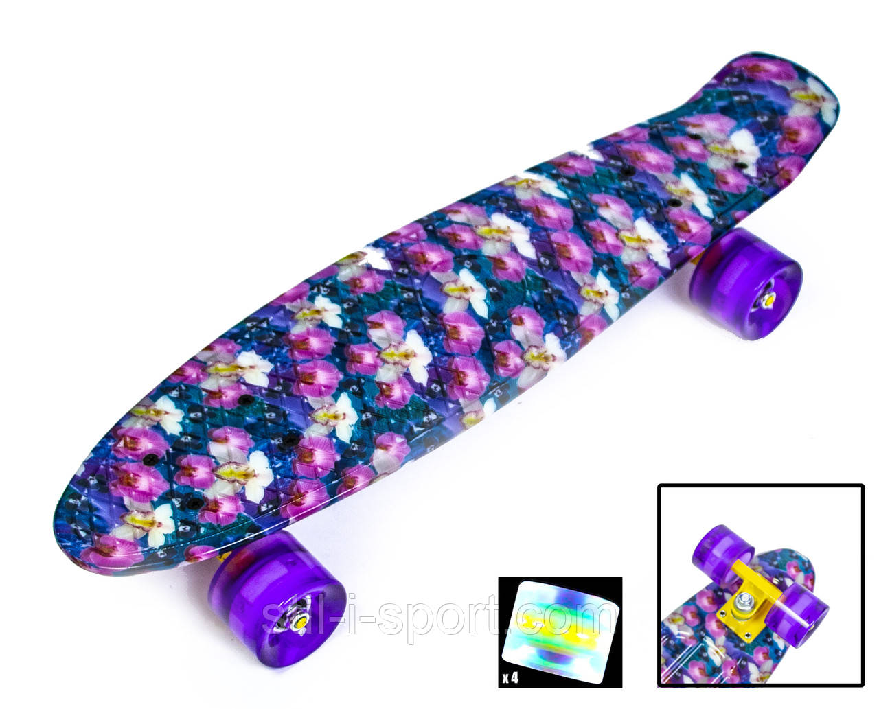 Penny Board "Орхідея" Світні колеса, фото 1