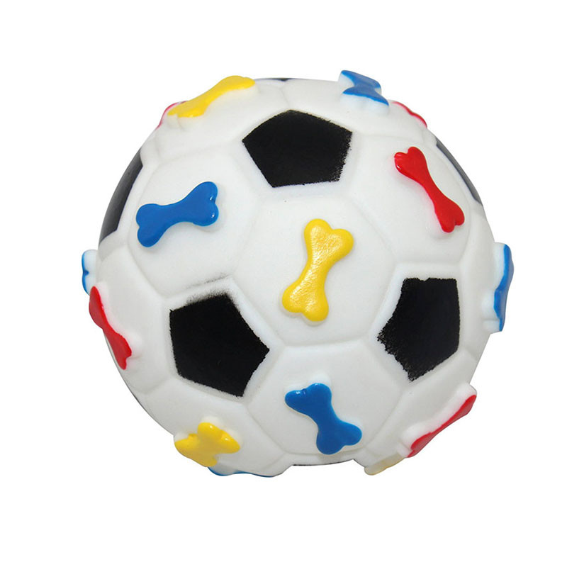 Игрушка виниловая Мяч футбольный с косточкой 7 см EV070 ZooMax - фото 1 - id-p1105428364