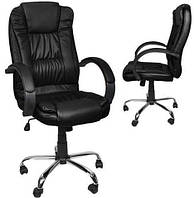 Офісне крісло з еко-шкіри ЧОРНЕ Компютерне крісло Офисное кресло Компьютерное кресло Malatec 8983