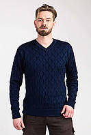 Пуловер мужской теплый, связанный модной вязкой из белорусской полушерсти