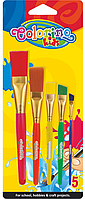 Пензлики синтетичні Jumbo 5 штук в блістері Colorino 39062PTR