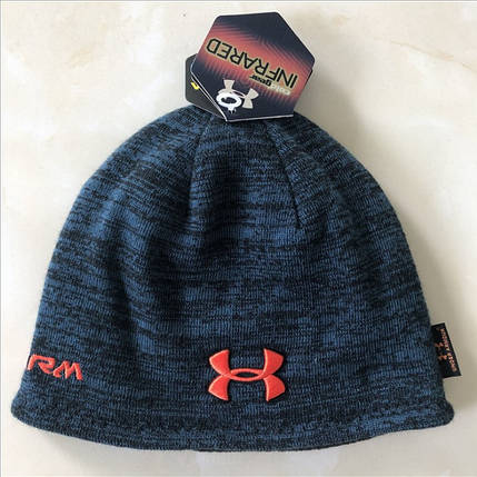 Стильна шапка Under Armour Темно Синя на флісі, фото 1