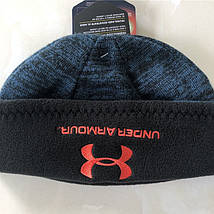 Стильна шапка Under Armour Темно Синя на флісі, фото 4