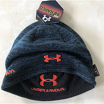 Стильна шапка Under Armour Темно Синя на флісі, фото 5