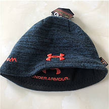 Стильна шапка Under Armour Темно Синя на флісі, фото 6