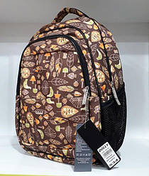 Рюкзак шкільний ортопедичний Dolly 534 бежевий для дівчаток малюнок "Листя" 30х39х21см