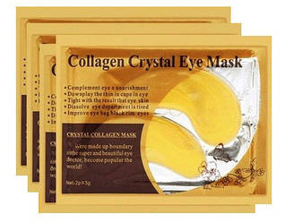 Колагенова маска - патч під очі Collagen Crystal Eye Mask Gold, гідрогелеві патчі з біо-золотом, ліфтинг