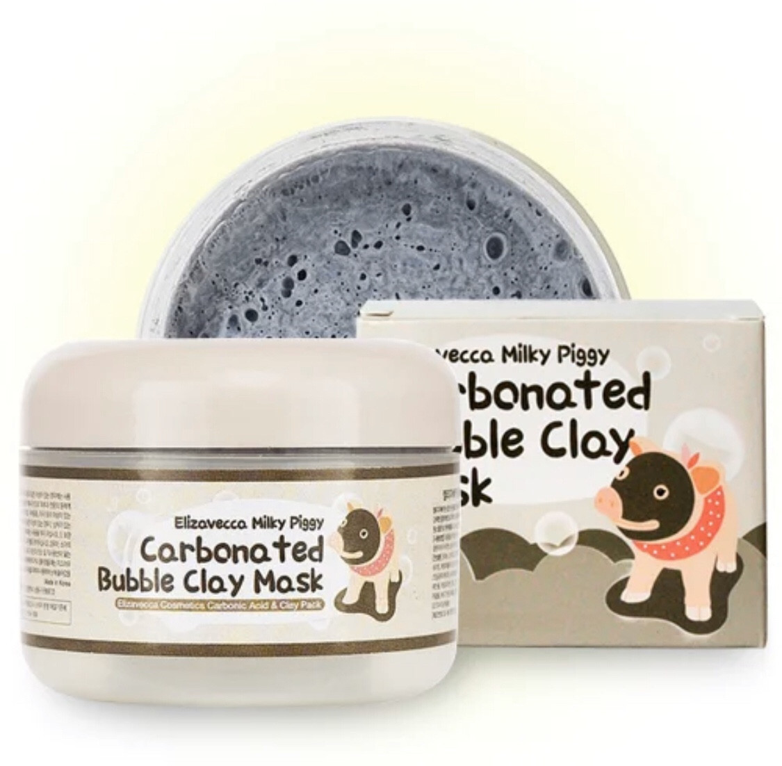 Корейська маска Milky Piggy Carbonated Bubble Clay Mask, карбонатна маска очищає, звужує пори, розгладжує