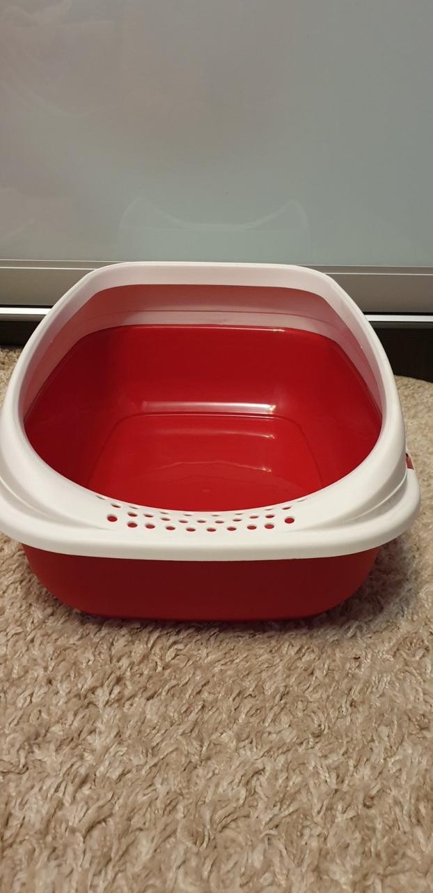 Туалет для кішок/котів з рамкою, червоний,  BETA, MPS, 43x31x16 см, фото 1