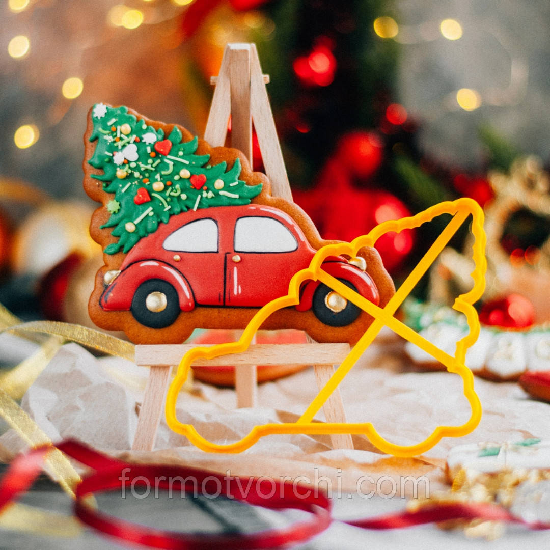 3D-формочки-вирубки для пряників "Новорічна машина 3", фото 1