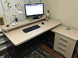 Комп'ютерний стіл з полкою і тумбою, стіл офісний V333, фото 2