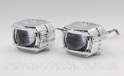 AOZOOM Світлодіодні прожектори дальнього світла + ДХО + Поворот / LED High Beam projector lens + DRL + Turning, фото 1