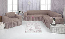 Чохол на диван кутовий, крісло Venera 03-205 Капучіно