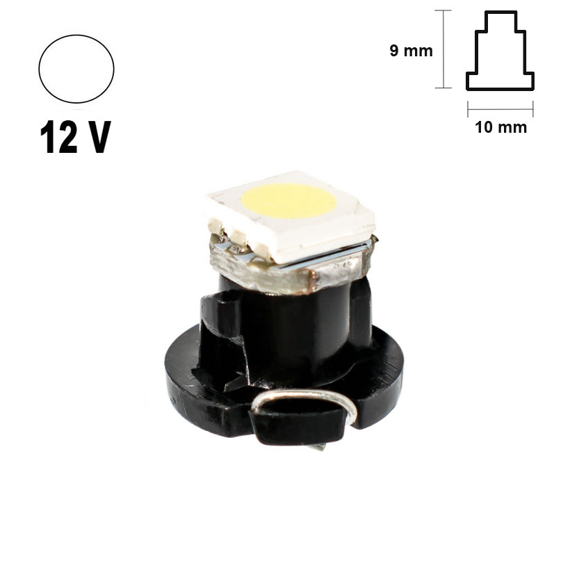 Автолампа Terra T4.2 B8.0-12, розмір 10 мм*9 мм, 3528х1smd, біла, 12 В, фото 1