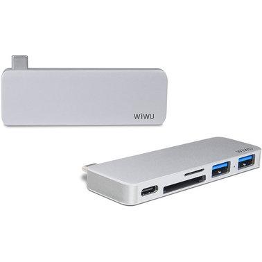 Адаптер WIWU Adapter T6 USB-C to USB-C+SD+2xUSB3.0 HUB, фото 1