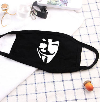 Маска на обличчя Бафф K-Pop Джокер Black Чорна, фото 1