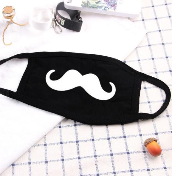 Маска на обличчя Бафф K-Pop Вуса Black Чорна