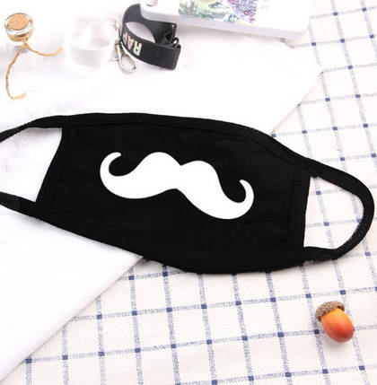 Маска на обличчя Бафф K-Pop Вуса Black Чорна, фото 1