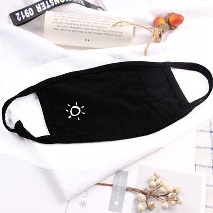 Маска на обличчя Бафф K-Pop Сонце Black Чорна, фото 1