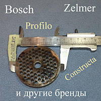 Сито (решётка) №8 для мясорубки Zelmer, (D=62мм, d центра=9мм, d отв=3,5 мм) 86.3161 / 755474