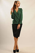 Жіноча однотонна блуза на запах (Жанін ri), фото 3