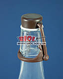 Пляшка скляна 1,0 л квадратна з полікарбонатною бугельної кришкою "РЕВО" італійського виробництва, фото 3