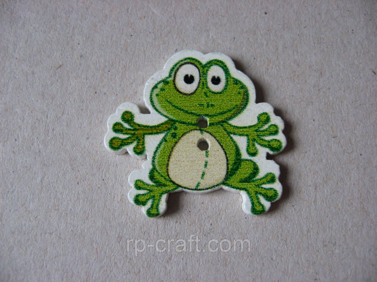Гудзик дерев'яний, декоративний. Жаба, 28х30 мм, фото 1