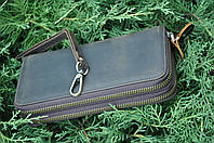 Кожаный винтажый клатч TIDING BAG в стиле унисекс, стильное кожаное портмоне