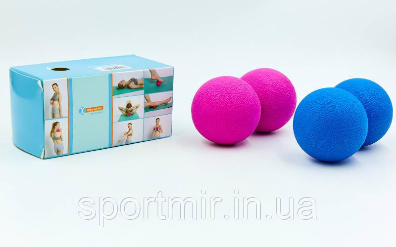 Масажер для спини SP-Planeta DuoBall Rad Roller FI-6909 (TPR, розмір 11 см, синій, рожевий), фото 1