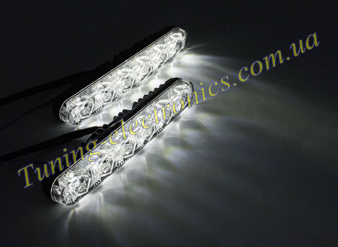 Светодиодные дхо DRL 6 Led дневные ходовые огни бело/желтые с функцией ...