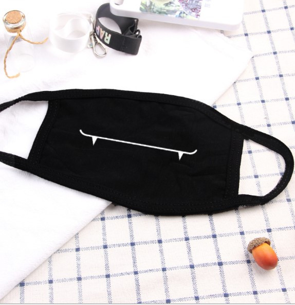 Маска на обличчя Бафф K-Pop Акулячий зуб Black Чорна