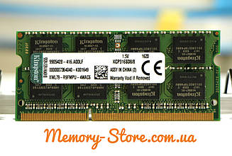 Оперативна пам'ять для ноутбука Kingston DDR3 8GB PC3-12800S 1600MHZ 1.5 V sodimm (б/у)