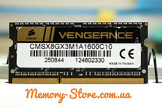 Оперативна пам'ять для ноутбука Corsair Vengeance DDR3 8GB PC3L-12800S 1.35 V SODIMM (б/у)