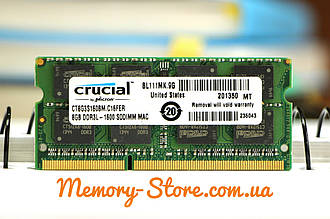 Оперативна пам'ять для ноутбука Crucial DDR3 8GB PC3L-12800S 1.35 V SODIMM (б/у)