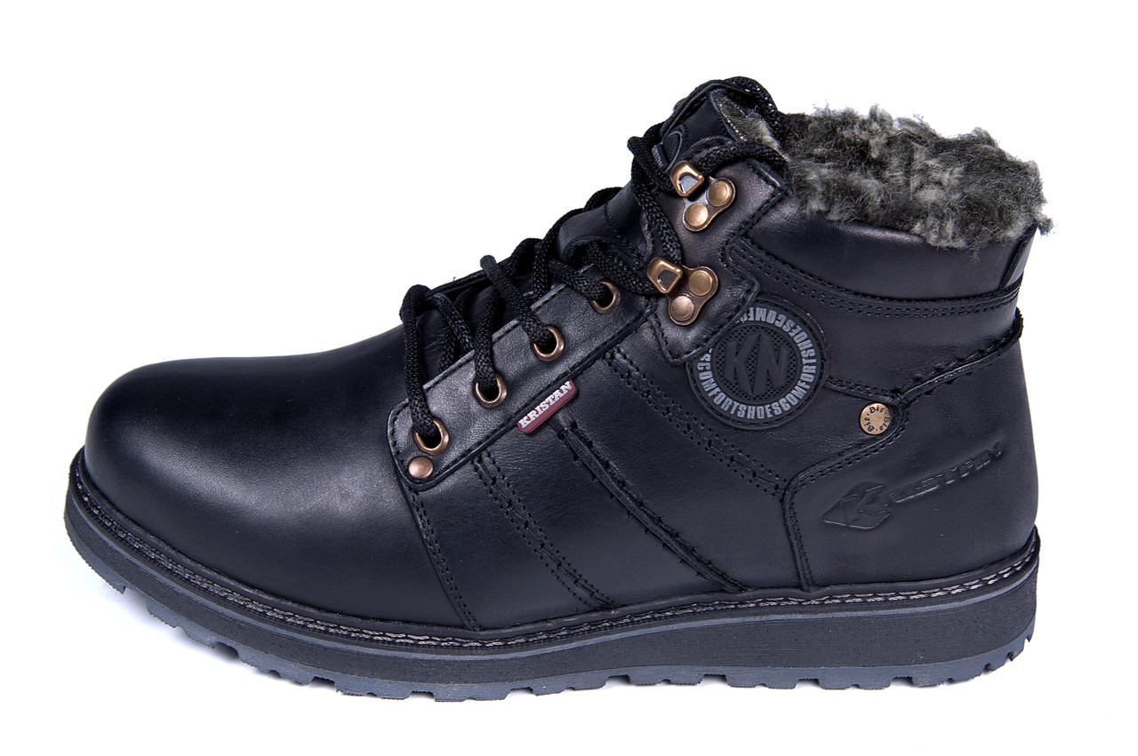 Мужские кожаные зимние ботинки натуральной кожи Kristan City Traffic Black размер 42 - фото 1 - id-p1963111951