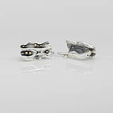 Сережки срібні "Гармоніка" чорні з позолотою, фото 2