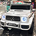 Дитячий електромобіль Джип Mercedes-Benz G63, музика, світло, колеса EVA, сидіння шкіра, M 4214 EBLR-1 білий, фото 3