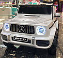 Дитячий електромобіль Джип Mercedes-Benz G63, музика, світло, колеса EVA, сидіння шкіра, M 4214 EBLR-1 білий, фото 5