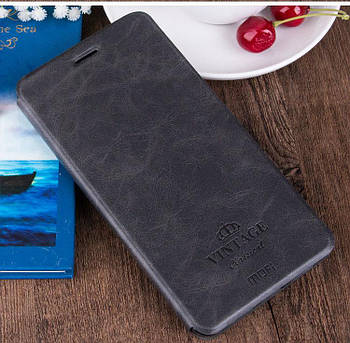 Чохол книжка Mofi Vintage для Xiaomi Redmi 8 Чорний Темно-сірий [2333]