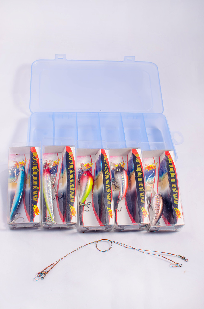 Набір Спінінгіста Воблер 5 шт + коробка для приманок Акватек + Подарунок!, фото 1