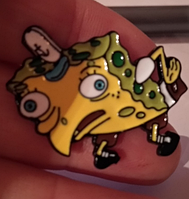 Губка боб спанч боб брошь брошка значок Sponge Bob металл грустный