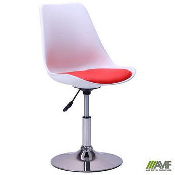 Барний стілець Aster chrome білий+червоний AMF