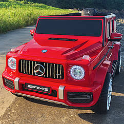 Дитячий електромобіль Джип Mercedes-Benz G63, музика, світло, колеса EVA, сидіння шкіра, M 4214 EBLR-3 червоний