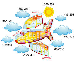 Комплект стендів - Оформлення стін Літак (з кишенями)