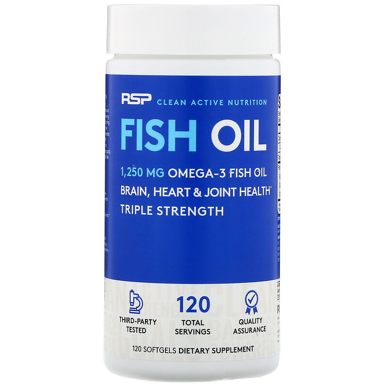 Омега-3 RSP Nutrition Omega-3 Fish Oil 120 капс. (900 мл омега-3 на капсулу)