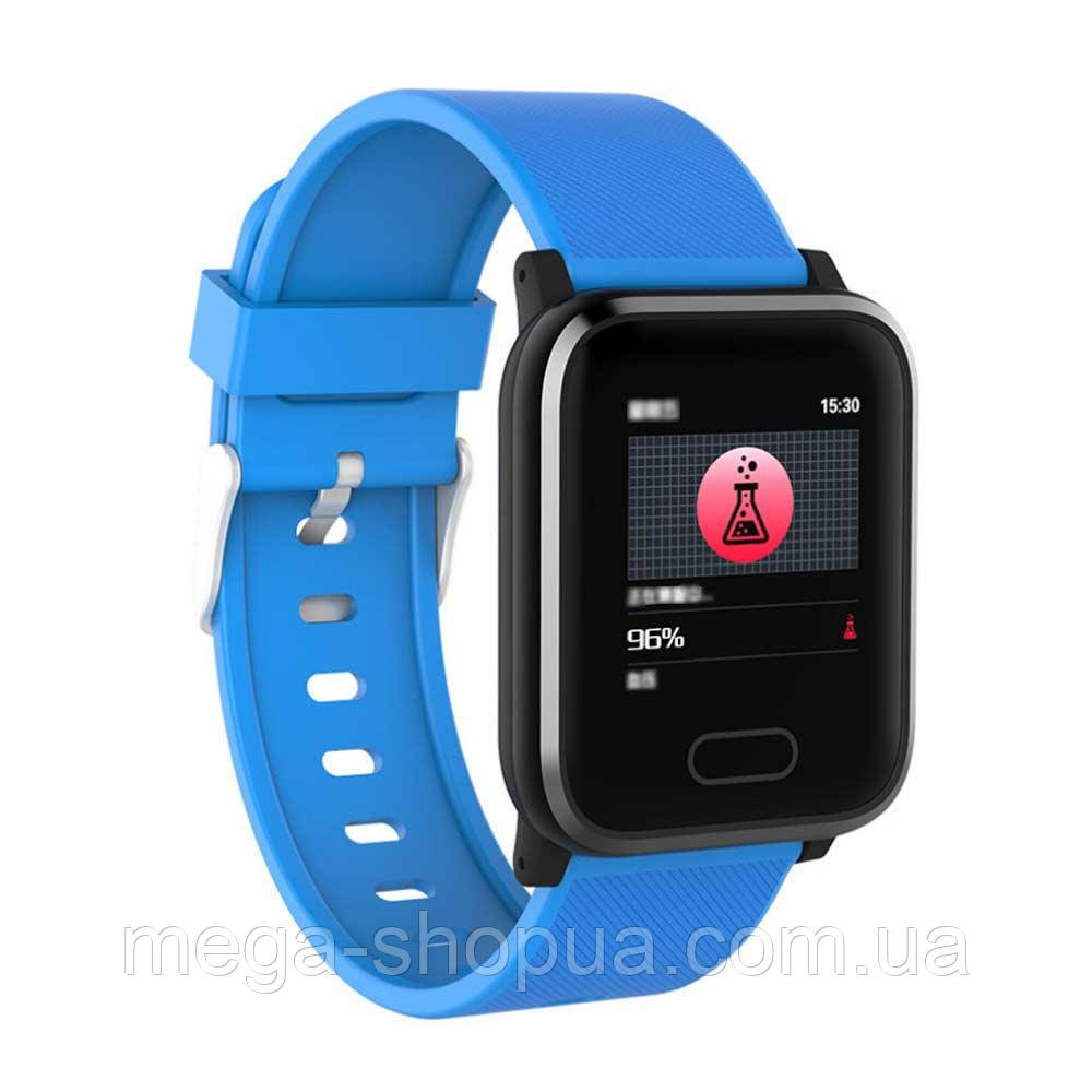 Смарт годинник Smart Watch, фітнес браслет, жіночий чоловічий розумний годинник, трекер активності HI16 Сині